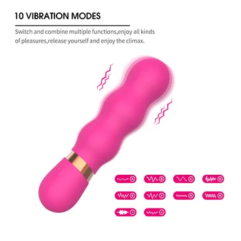 10 Režimai G-taško Vibratoriai AV Super Galingas Magic Wand Makšties Stimuliavimas Klitorio Massager Analinis Kaištis Vibratorių Sekso Žaislai Moterims