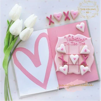3Pcs/Set Valentino Diena Apledėjimo Slapukas Pelėsių Nustatyti Sugarcraft Pyragas Apdaila Įrankiai Širdies Formos 3D Kepimo Formą Kepimo Formą Virtuvė