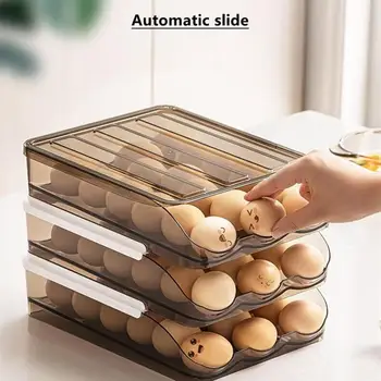 Automatinio skaidrių Kiaušinių Laikymo Dėžutė Plastikiniai Kiaušiniai Turėtojas Krepšelį Konteinerių Balionėlis Organizatorius Spinta Už Šaldytuvas, Virtuvės