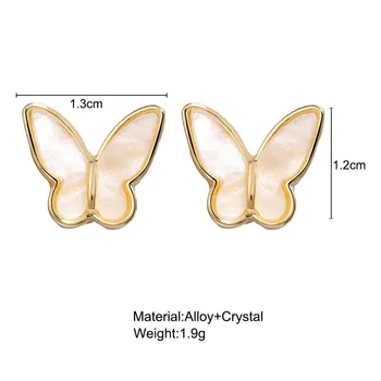 Crystal Butterfly Derliaus Stud Auskarai Moterų Mados Moterų Elegantiškas Aukso Spalvos Paprastos Juvelyrikos Earings Femme Brinco 2021 Naujas