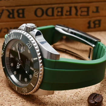 Didmeninę kainą senų klientų gumos žiūrėti dirželis atsparus vandeniui silikoninė apyrankė apyrankės maskuojanti spalva rolex watchband