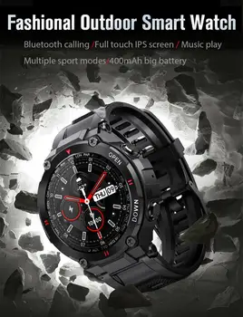K22 Smart Watch Vyrų 400Mah Didelis Baterijos Muziką Fitness Tracker 