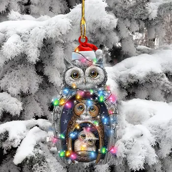 Kalėdų Šalikas Gyvūnų, Kabamųjų Papuošalai 2021 Kalėdų Eglutės Kabantys Papuošalai Šeimos Vištienos Pelėda Paukščių Pakabukas Namų Dekoro