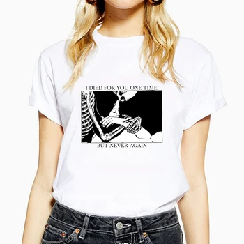 Kietas Kaukolė moteriški marškinėliai Harajuku Atsitiktiniai trumpomis Rankovėmis Marškinėliai Moterims O-kaklo Punk T Shirt Moterų Kpop Stiliaus Tee Marškinėliai moterims