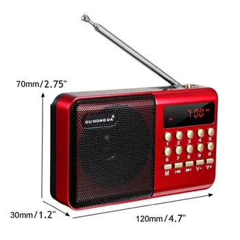 KK11 Mini Nešiojamasis Radijo Skaitmeninis FM USB TF MP3 Grotuvo Garsiakalbių Nešiojamą Įkrovimo FM Radijo Vyresnio Garsiakalbiai