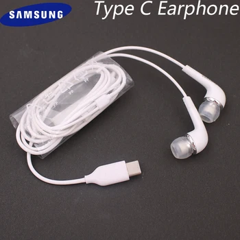 Originalus Samsung Galaxy S20 S21 10 Pastaba Plus A90 A80 A70 A60 A8S C Tipo Ausines In-ear Laidinis Mikrofonas Volume Control USB-C laisvų Rankų įranga