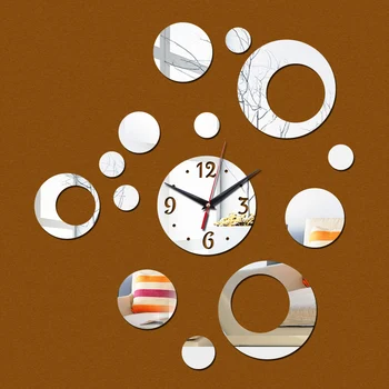 Reklamuoti naują atvykimo sienos akrilo laikrodis žiedas modernus dizainas, prabangus veidrodis 3d kristalų laikrodžių kambarį