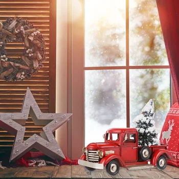 Retro sunkvežimio modelis darbastalio apdaila Helovinas papuošalai Kalėdų buitinių Naujųjų Metų šaliai tiekia atostogų dovanos vaikams, žaislai