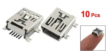 SODIAL(R) 10 x x x x x Mini USB 5 Pin Lizdas Moterų Lydmetalis Kištuko Adapterio Jungtis