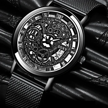 SOXY Skeleton Laikrodis Vyrams Žiūrėti Reloj Hombre Vyrai Laikrodžiai, Prabangūs Tuščiaviduriai Iš Laikrodžio Saati Relogio Masculino Relogio Saati Laikrodis