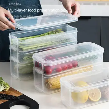 Virtuvės Saugojimo Dėžutė Multi-layer Šviežių Laikyti Lauke Organizatorius Priešpiečių Dėžutė Kukulis Sauso Maisto Saugojimo Konteineris Šaldytuvas Saugojimo Priemonė